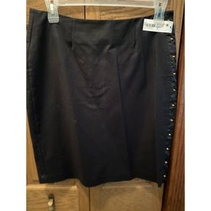 NWT Black Gold Side Studded Pencil Skirt